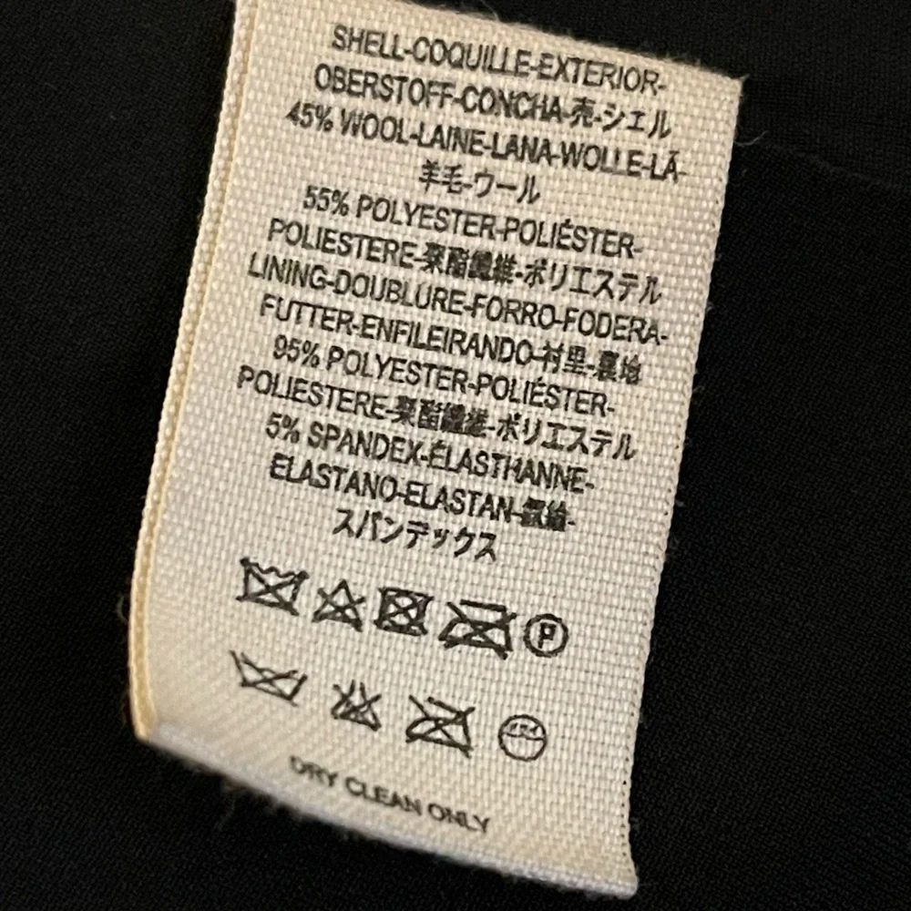 Free People Classic Black Double-Breasted Pea Coat EUC